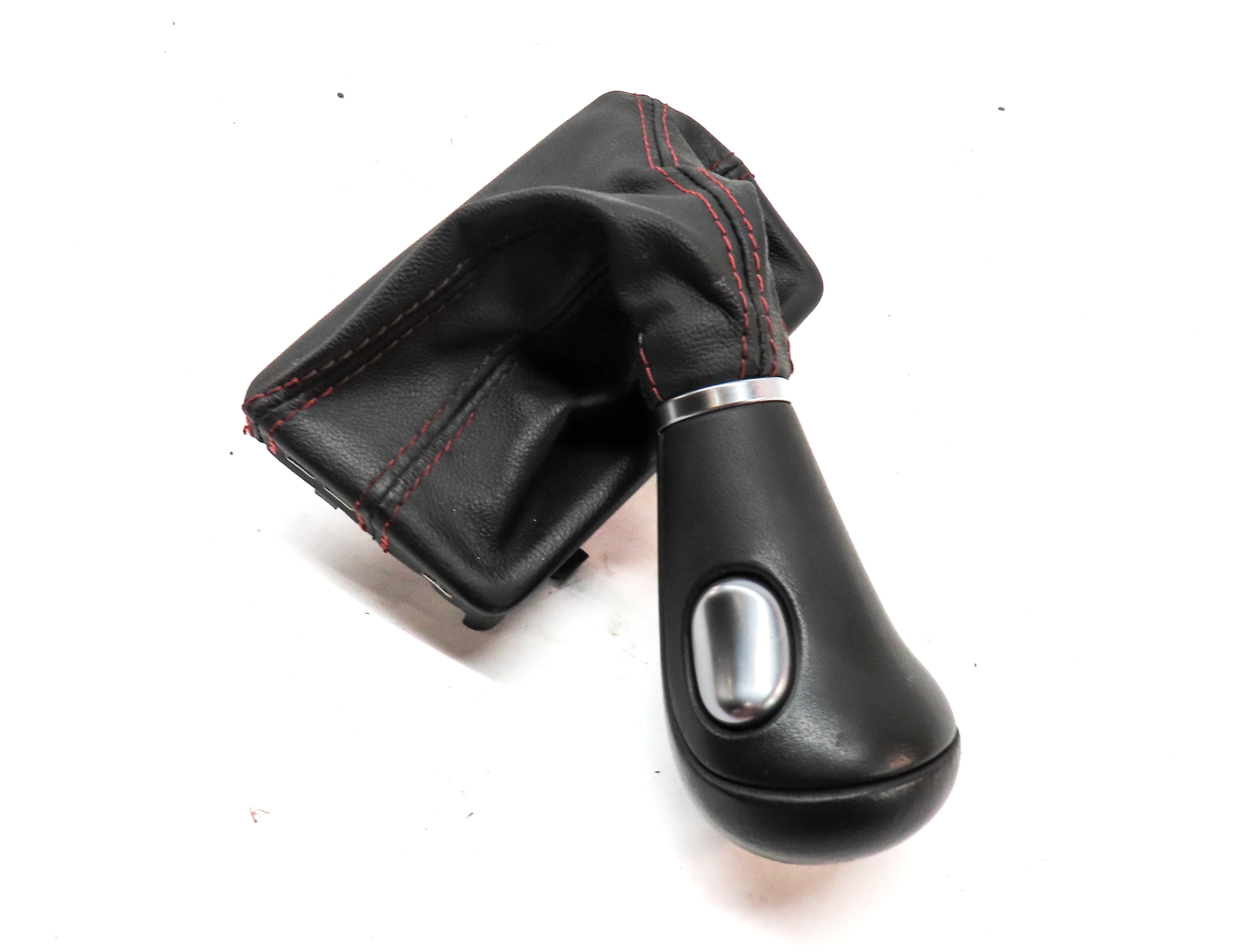 2010 AUDI S4 B8 8K AUTO AUTOMATIC SHIFTER SHIFT KNOB w/ BOOT BLACK w/ RED STITCH — exact item pictured